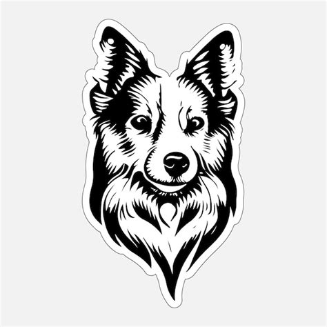 Pegatinas De Perros Imprimibles En Blanco Y Negro Vector Premium