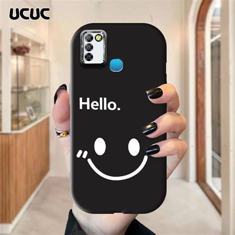 Jual UCUC Infinix Smart 5 Hot 10 Lite 2020 New Smiley Face Pattern Design Silver Edge Lens Untuk