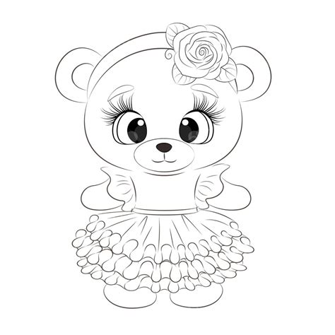 Teddy Bear Coloring Book Cute Girl Woman T Teddy Vector Bear