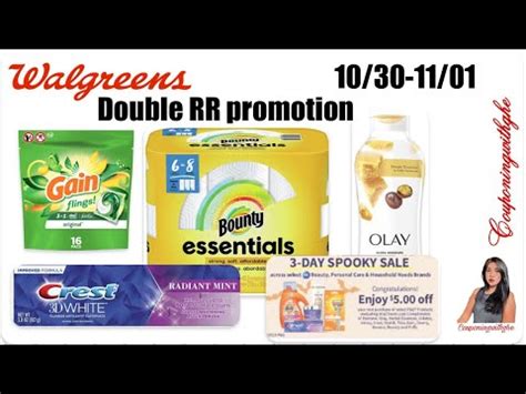 Walgreens Couponing 10 30 11 01 3 Days Double Register Reward Deal