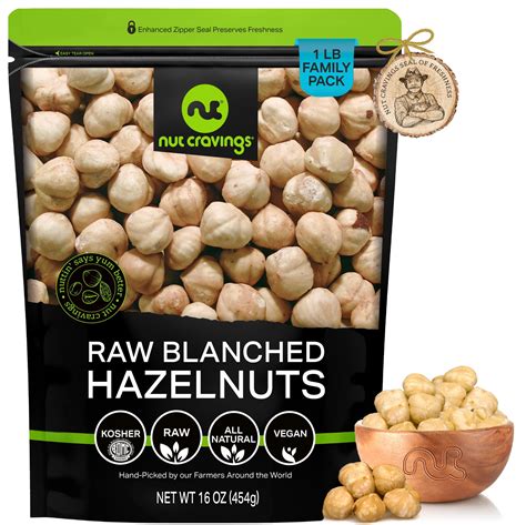 Raw Blanched Hazelnuts Filberts Unsalted Shelled 1 Lbs By Nut