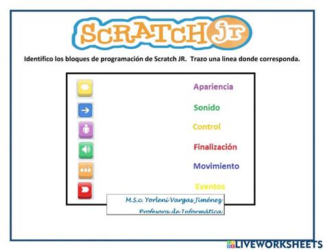 Scratch Jr Bloques worksheet | Scratch jr, Teachers, Workbook