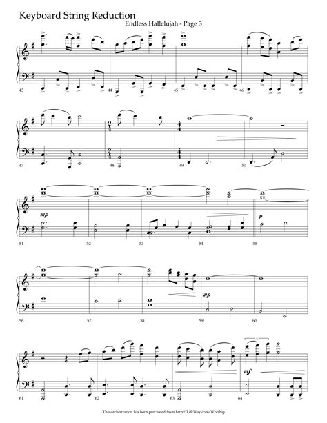 Endless Hallelujah Choral Anthem Satb String Reduction Sheet Music