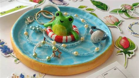 Pool Froggy Trinket Dish In 2021 Diy Clay Crafts Clay Crafts