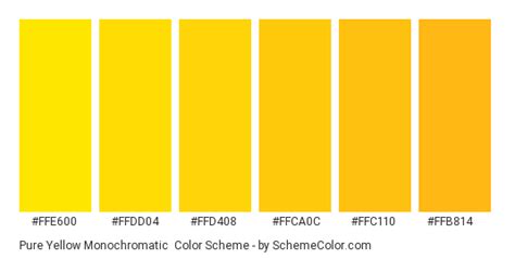 Pure Yellow Monochromatic Color Scheme Yellow