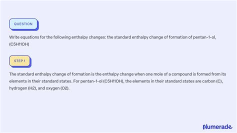 Solved Write Equations For The Following Enthalpy Changes The