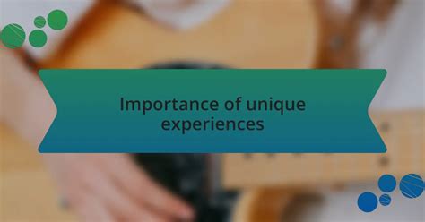 create experiences    expectations