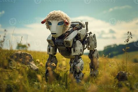 Robotic Wildlife Exploring Robot Sheep In Natural Habitat Generative