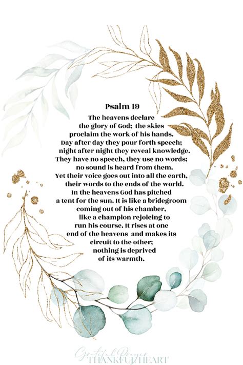 Psalm 19 - Grateful Prayer | Thankful Heart