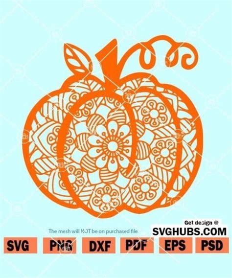 Pumpkin mandala SVG, Pumpkin SVG, Mandala SVG, Pumpkin Zentangle SVG