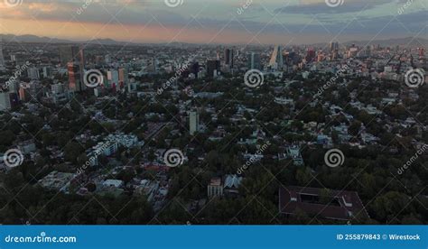 Drone View of the Beautiful Mexico City during Sunset Stock Video ...