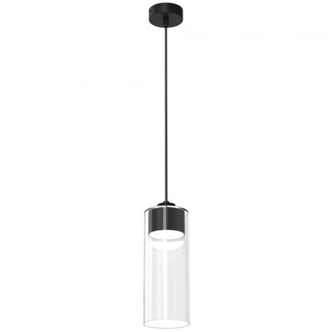 Lampa Wisząca Czarna Transparentna Tuba CLARISSA MLP8667 MILAGRO