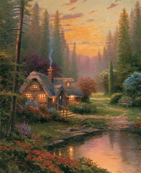 Meadowood Cottage Thomas Kinkade Art Thomas Kinkade Paintings