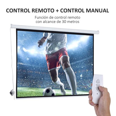 HOMCOM Pantalla Proyector Eléctrica Portátil Universal Pantalla para