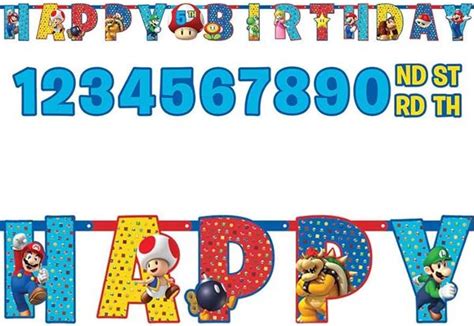 Guirnalda Super Mario Happy Birthday Personalizable 3 2m por sólo 8