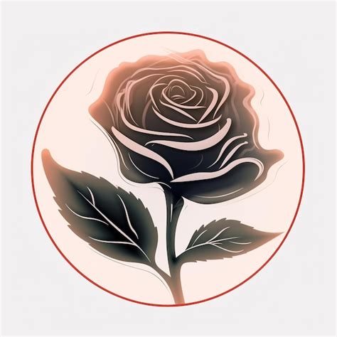 Un dibujo de una rosa negra con un círculo rojo a su alrededor Foto