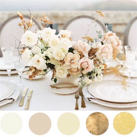 Captivating Champagne Cream Taupe And Gold Wedding Color Palette