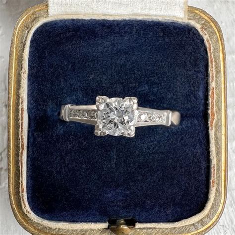 Vintage Diamond Engagement Ring RBC 0 31ct Diamond Engagement Rings