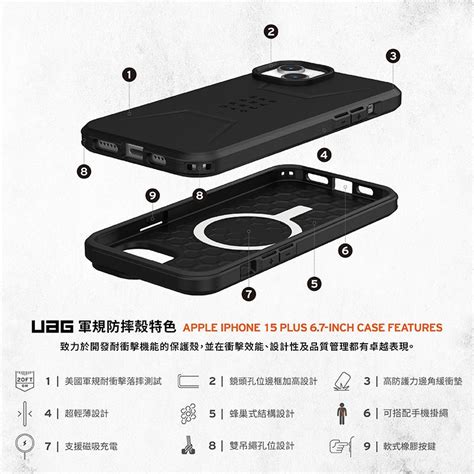 UAG iPhone 15 Plus 磁吸式耐衝擊保護殼 簡約款 PChome 24h購物