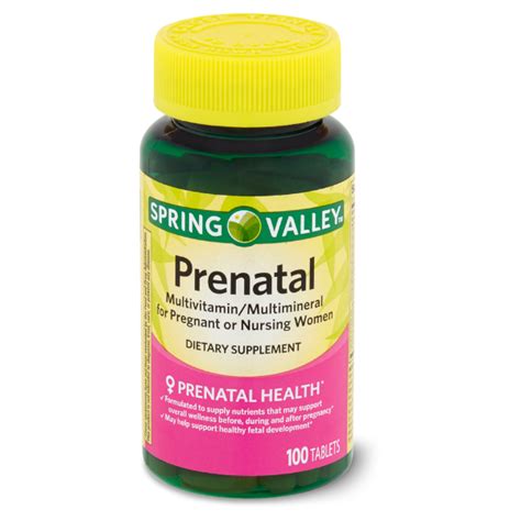 Spring Valley Prenatal Multivitamin Multimineral 100 Tablets Usa