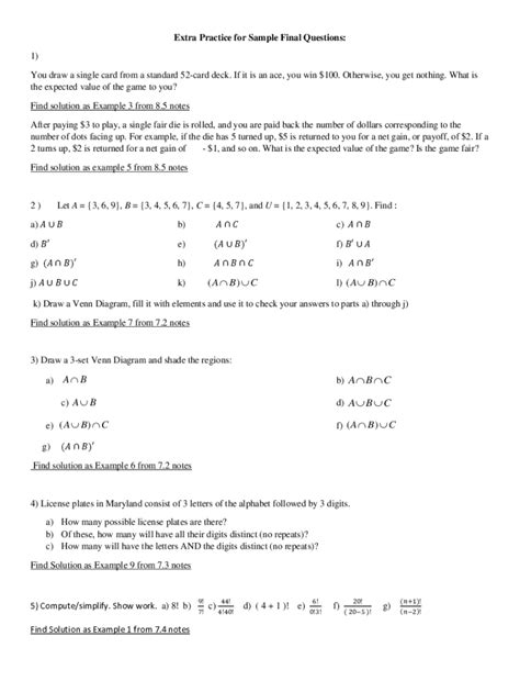 Fillable Online Math Siu Find The Expected Value And Standard