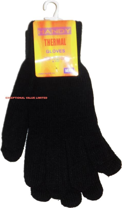 NEW 1 PAIR MENS HANDY THERMAL KNITTED WINTER GLOVES ONE SIZE MEN GLOVE