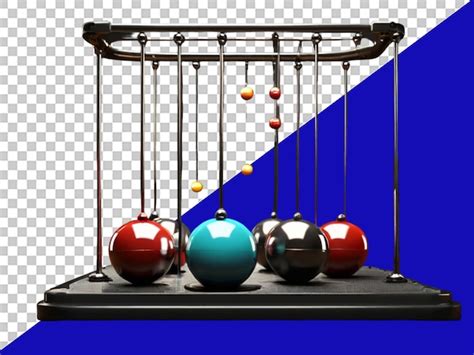 Premium PSD 3d Newton Cradle Balance Balls On Transparent Background