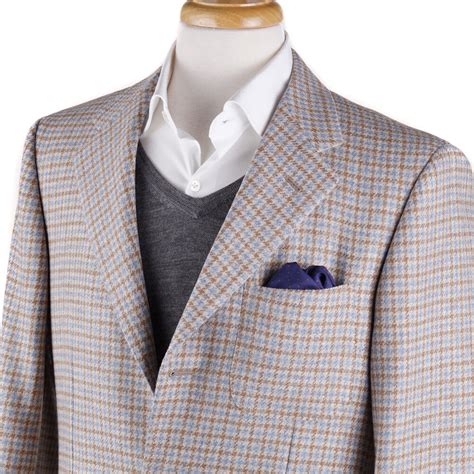 Pre Owned Sartoria Partenopea 3195 Classic Fit Houndtooth Tweed Wool