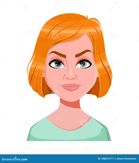 Face Expression Of Redhead Woman Angry Stock Vector Illustration Of