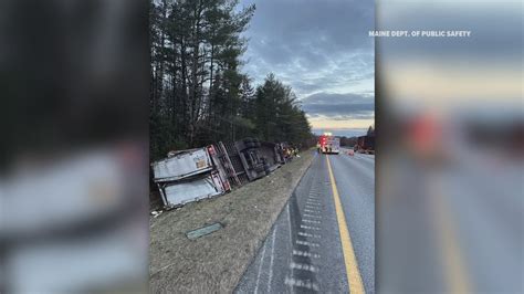 Fl Driver Injured After Tractor Trailer Overturns On I 95 In Etna