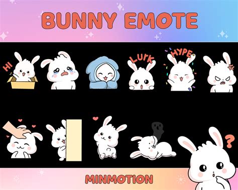 Cute Bunny Twitch Discord Emotes Rabbit Twitch Emotes Pack Etsy