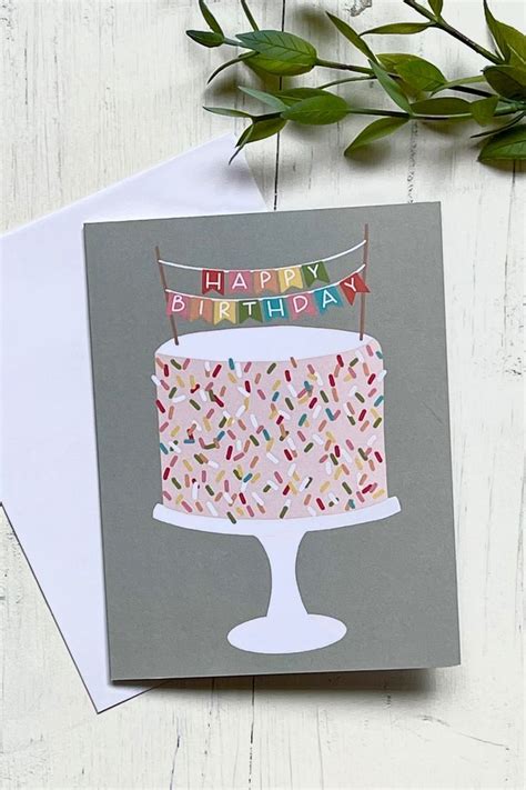 Birthday Cake - Birthday Greeting Card | Flounce & Flourish | Birthday ...