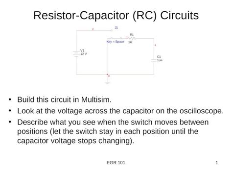 Ppt Resistor Capacitor Rc Circuits Build This Circuit In Multisim