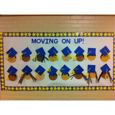 Moving On Up Graduation Bulletin Board Idea Graduation Bulletin Board Pre School Graduation