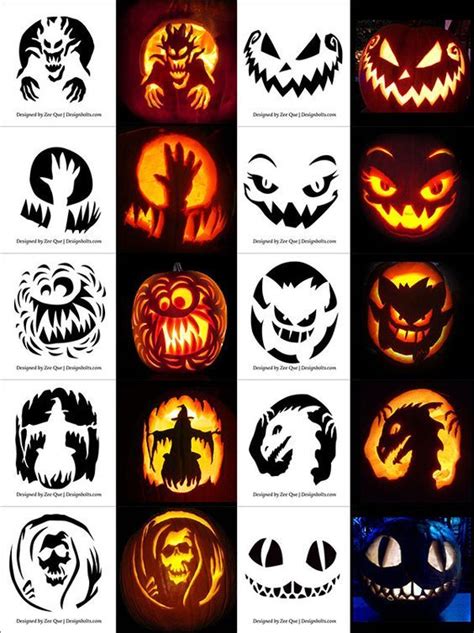 Printable Scary Pumpkin Carving Ideas