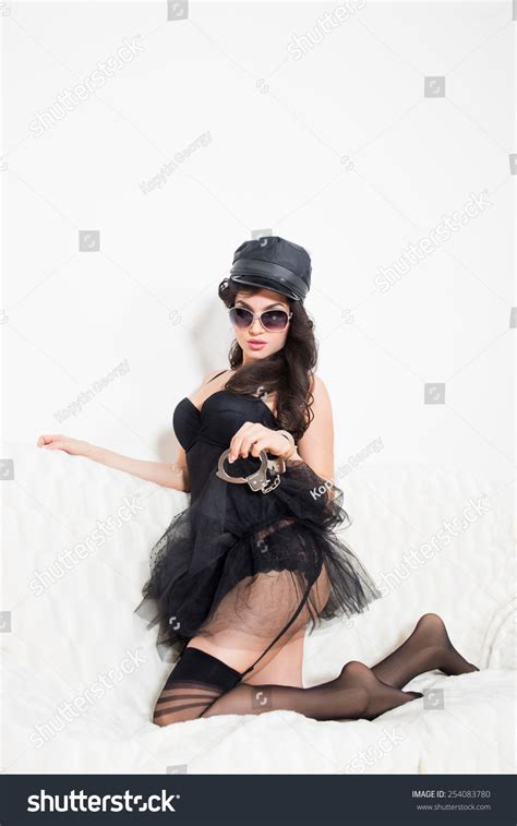 Beautiful Brunette Semi Nude Handcuffs Stock Photo Shutterstock