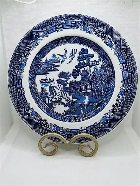 Johnson Bros BLUE WILLOW DINNER PLATES 10 1 4 MADE IN ENGLAND NWT EBay