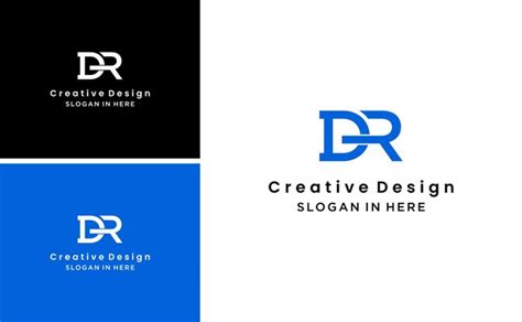 Diseño de logotipo de letra simple dr o rd con vector de plantilla de