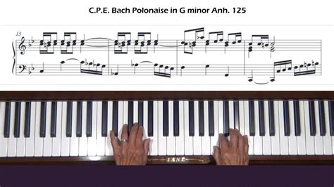 CPE Bach Polonaise In G Minor Anh 125 Piano Tutorial YouTube