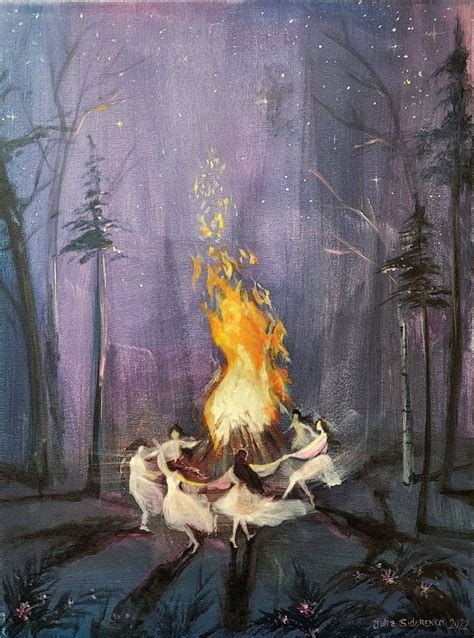 Kupala Night Fairytale Art Witch Painting Witch Art