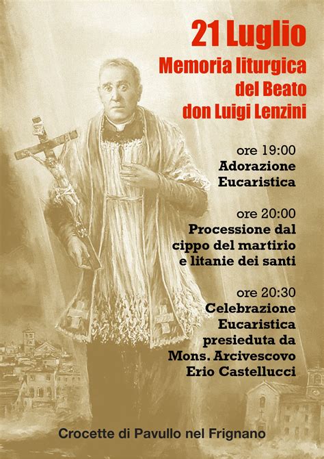 Il 21 Luglio La Memoria Liturgica Del Beato Don Luigi Lenzini Chiesa