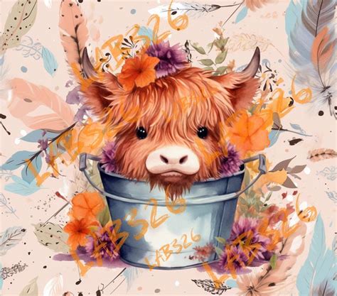 Cute Highland Cow Sublimation Designs For Oz Tumblers Ultimate Boho