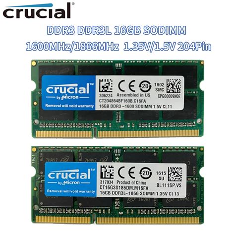 Nina Ial DDR3 DDR3L 16 Go 1600MHz 1866MHz Ordinateur Portable M Moire