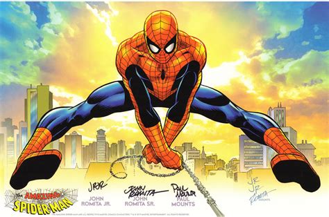 Amazing Spider Man Print Signed By John Romita Sr Romita Jr