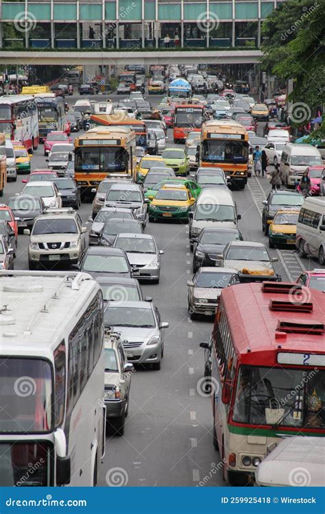 Traffic Jam On Sukhumvit Road In Bangkok Thailand Editorial Stock