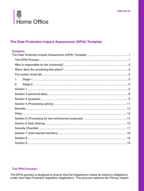 Fillable Online GDPR Data Protection Impact Assessment Free Template