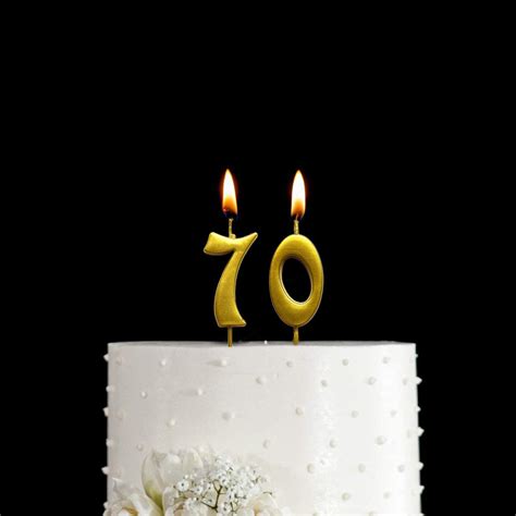 Gold 70th Birthday Candles,Number 70 Cake Topper for Party Decoration ...