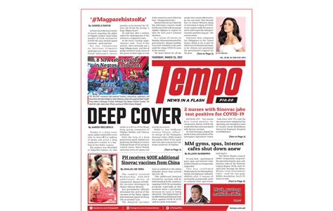 Tempo Front Page March 25 2021 Tempo The Nations Fastest Growing