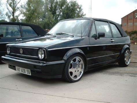 Black Vw Golf Cabriolet Mk1 With D90 Porsche Wheels