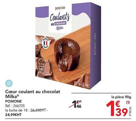 Promo C Ur Coulant Au Chocolat Milka Pomone Chez Metro Icatalogue Fr